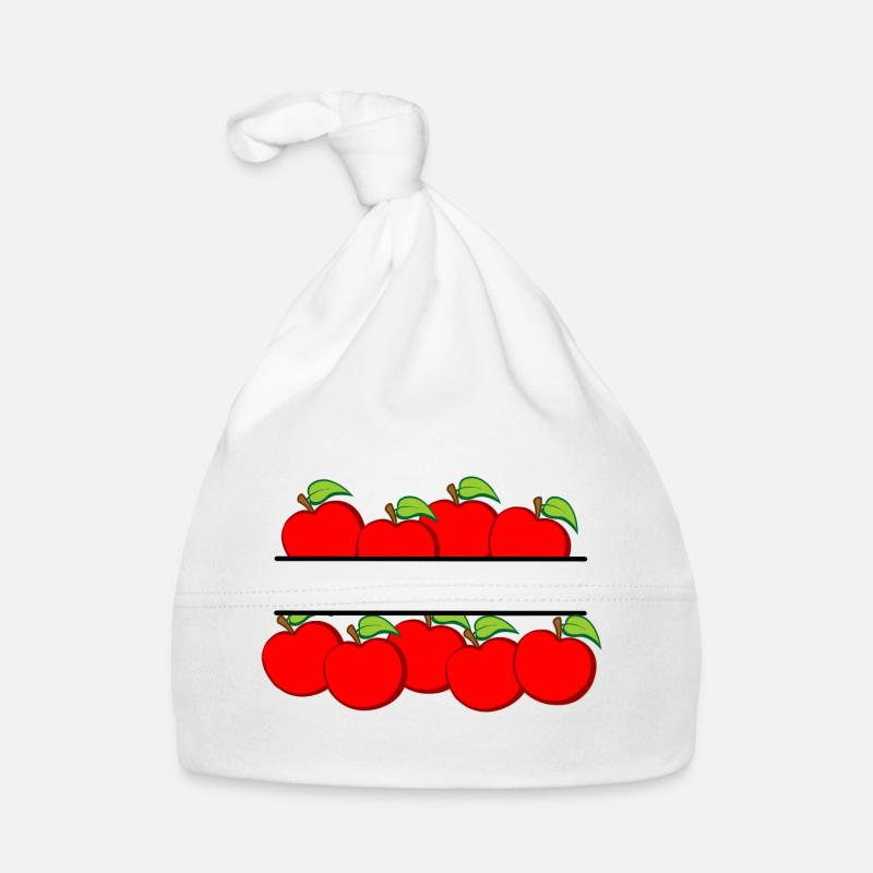 Äpfelfahne mit rotem Apfel Baby Bio-Mütze