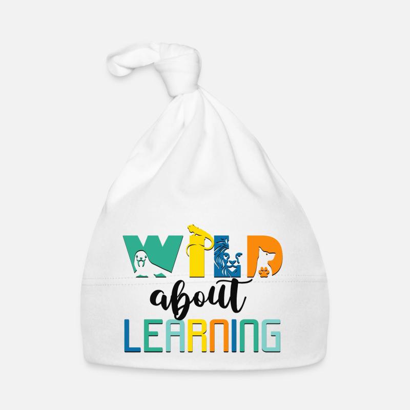 Wild About Learning Lehrer Schule Pre-K Tier - Baby Bio-Mütze - Weiß
