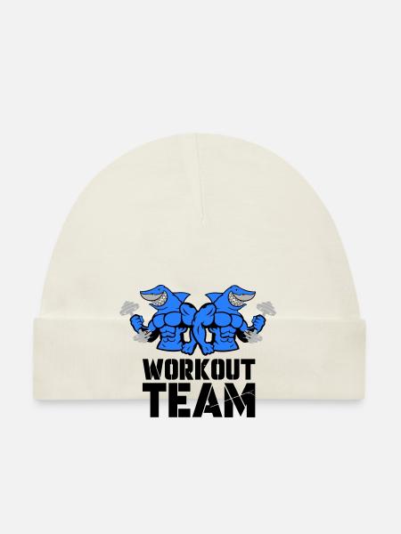 shark hai bodybuilding workout - Baby Bio-Mütze - Weiß - Vorne