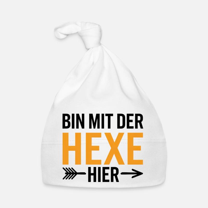 Bin mit der Hexe Funny Halloween Baby Bio-Mütze