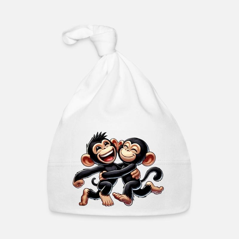 Schimpansen-Pärchen Baby Bio-Mütze