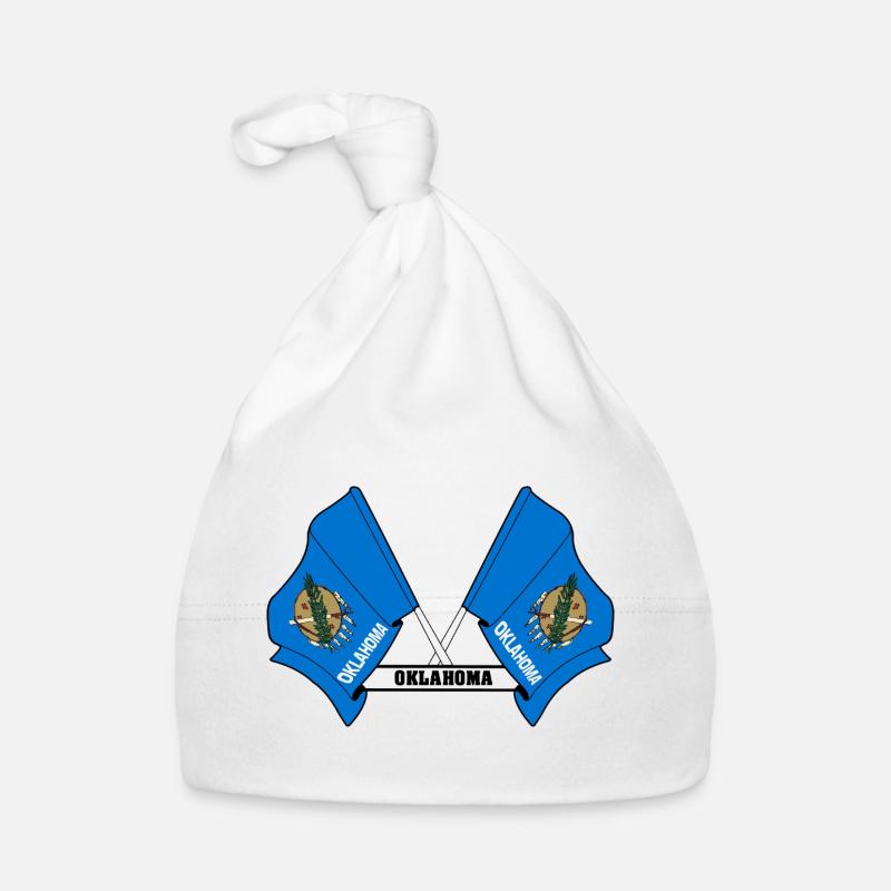 Two flags text OKLAHOMA Organic Baby Cap