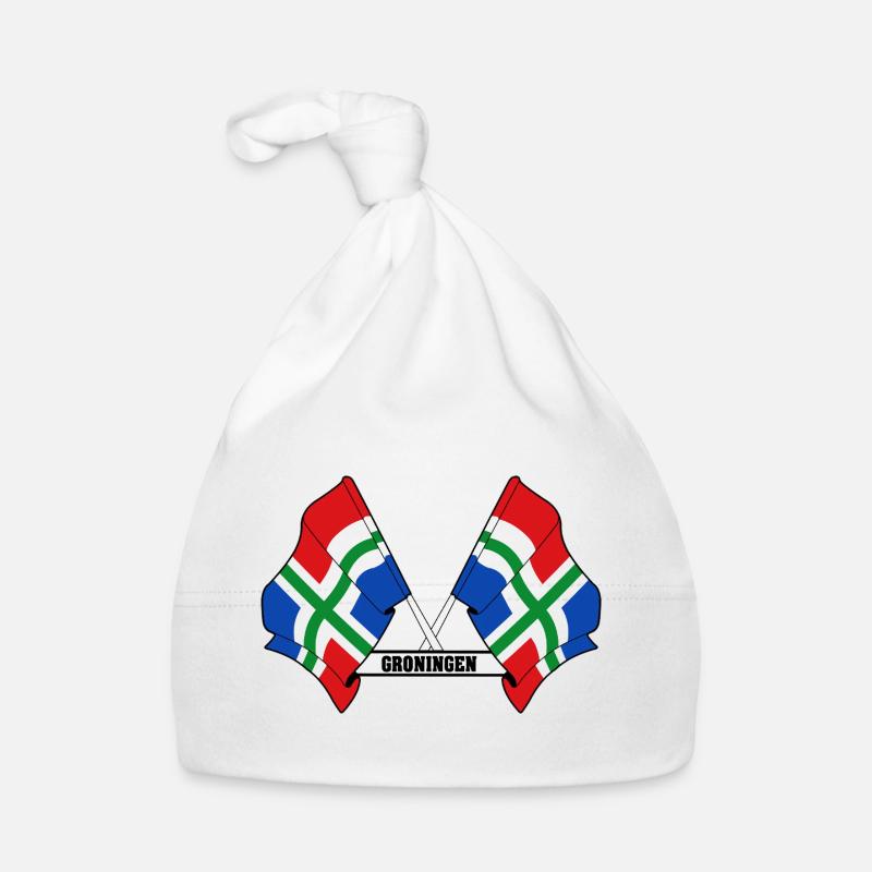Zwei Flaggen mit dem Text GRONINGEN Baby Bio-Mütze