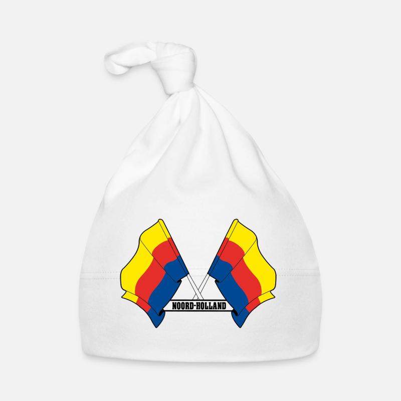 Two flags text NORTH HOLLAND Organic Baby Cap