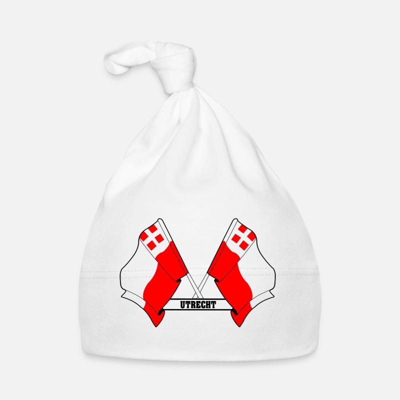 Deux drapeaux texte UTRECHT Bonnet bio Bébé