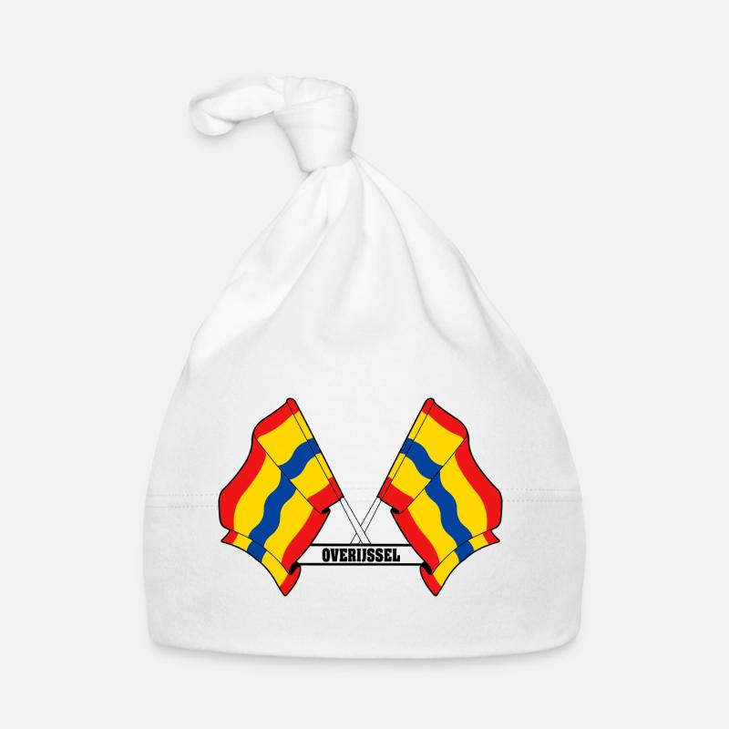 Texte à deux drapeaux OVERIJSSEL Bonnet bio Bébé
