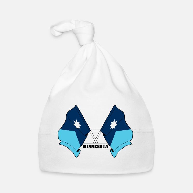 Two flags text MINNESOTA Organic Baby Cap