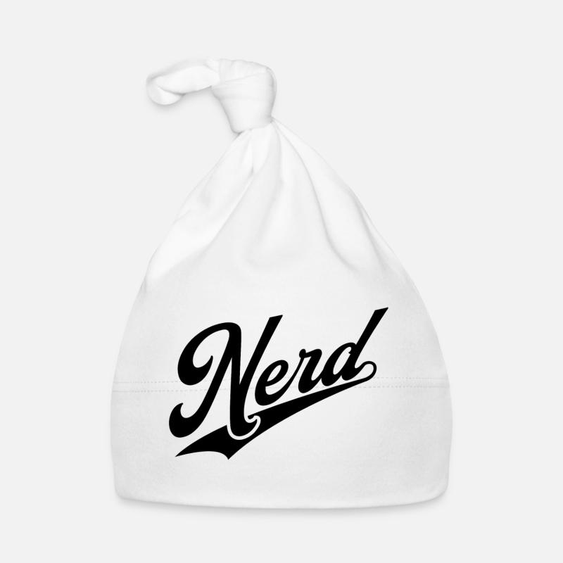 NERDY forever - NERD retro schwarz - Baby Bio-Mütze - Weiß