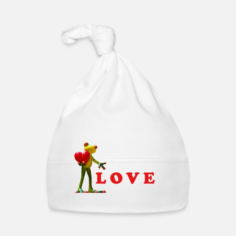 Graines d’amour avec coeur et comestibilité de la graine - Bonnet bio Bébé - blanc