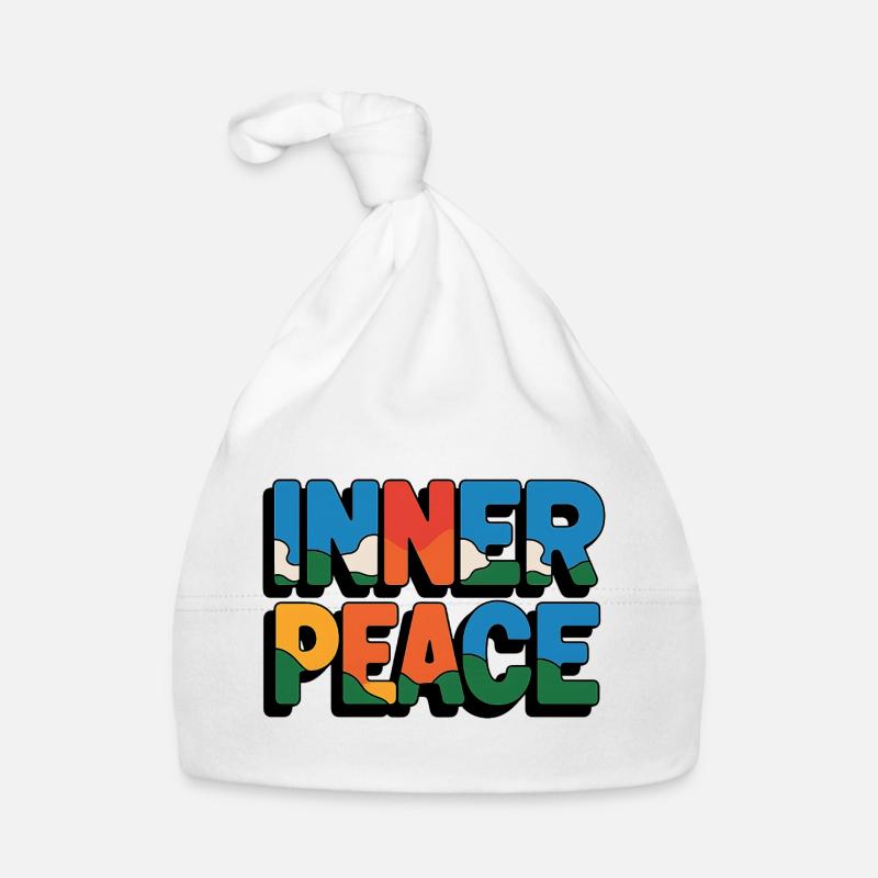 Inner Peace Regenbogen-Buchstaben Baby Bio-Mütze