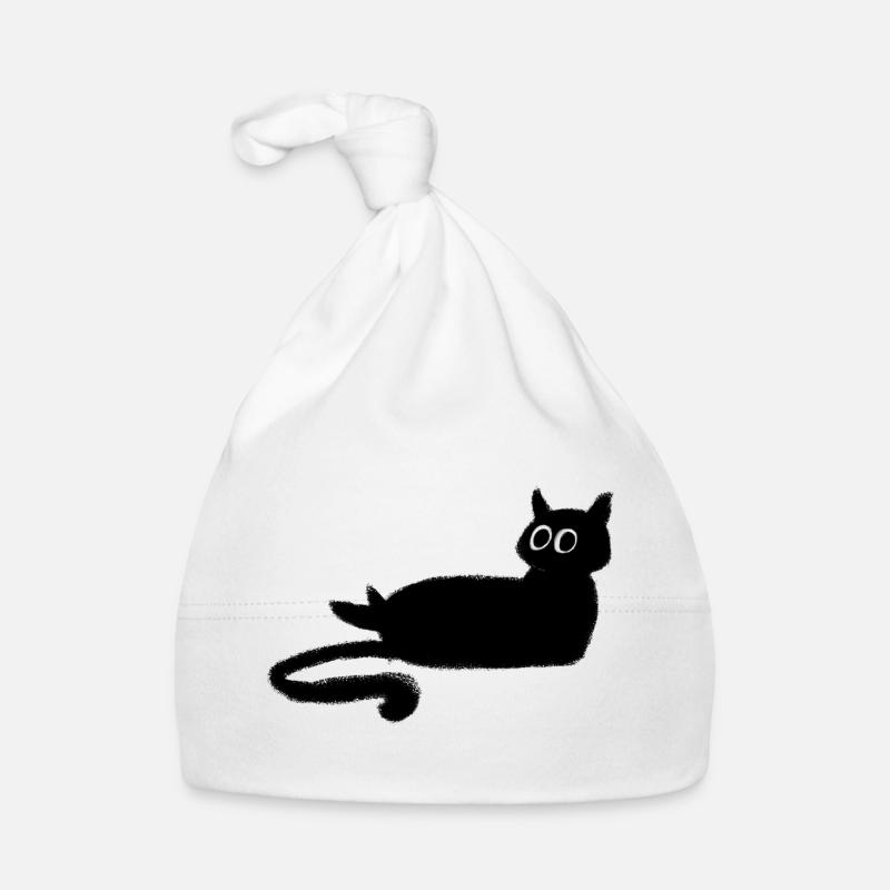 Chat noir charbon  Bonnet bio Bébé