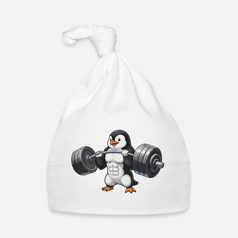 Pinguin Stark Training Workout Hantel Gewichtheber Baby Bio-Mütze