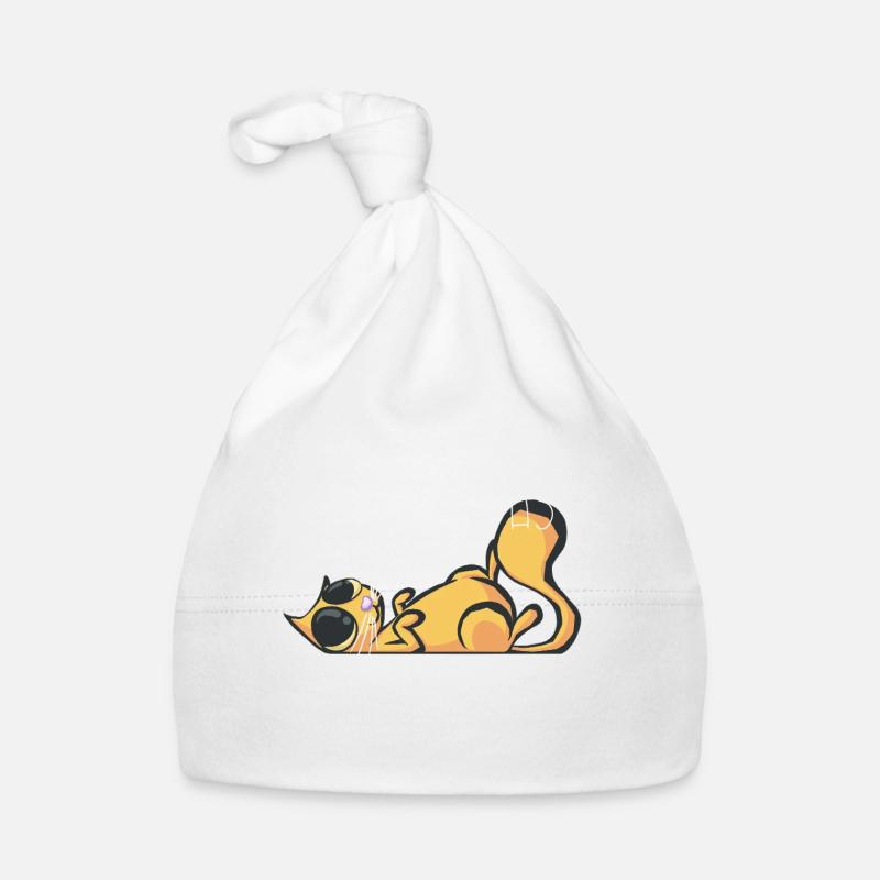 Je peux pas j'ai chat roux - Bonnet bio Bébé - blanc