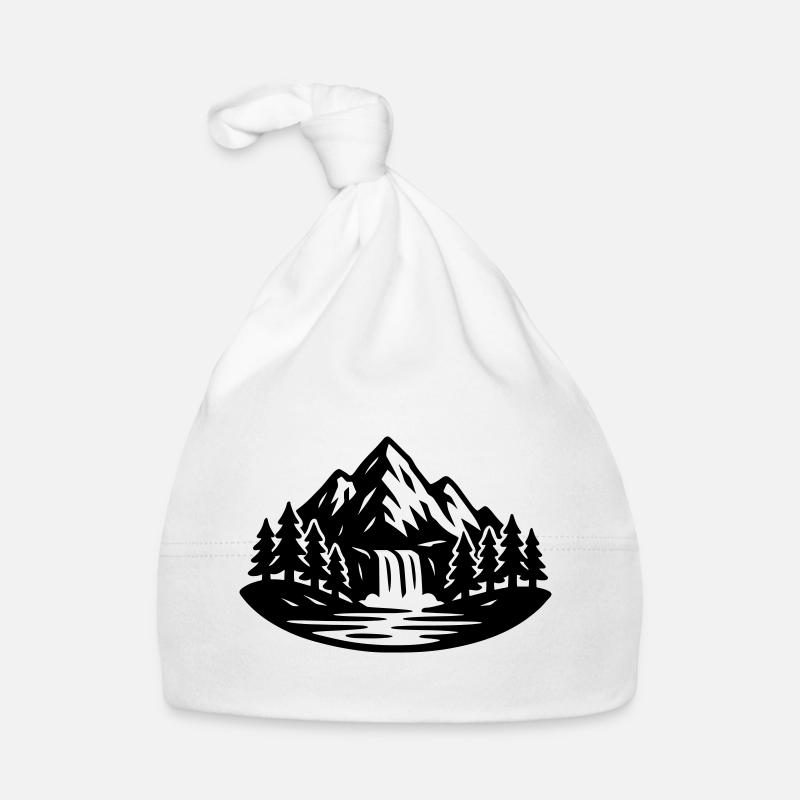 Mountains Landscape Forest Waterfall Organic Baby Cap