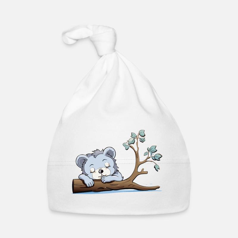 Cuddly bear on the branch Organic Baby Cap