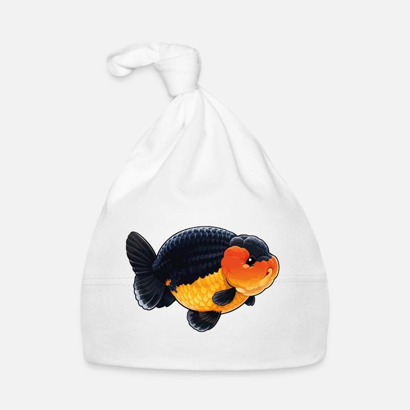 Poisson rouge de haute qualité Ranchu Orange Noir Bonnet bio Bébé