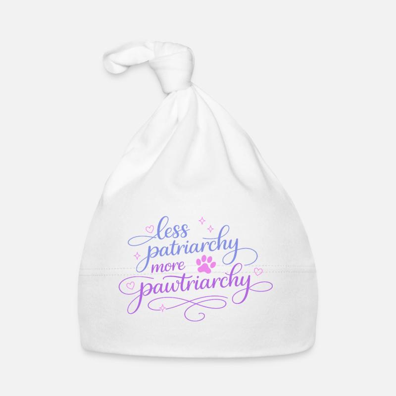less patriarchy, more pawtriarchy - Organic Baby Cap - white
