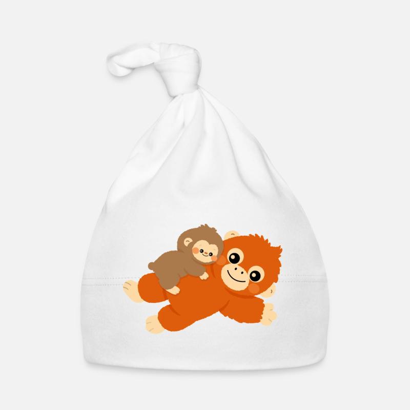 Baby Monkey and plushie Organic Baby Cap