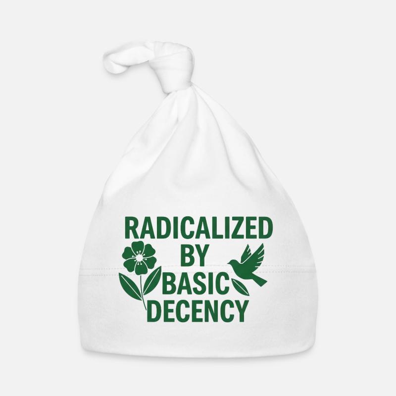 Progressive Values Basic Decency Shirt - Baby Bio-Mütze - Weiß