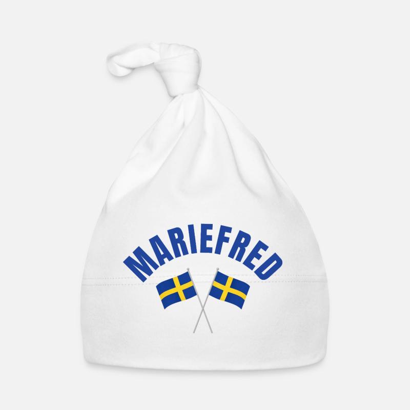 Mariefred Swedish Flags Organic Baby Cap