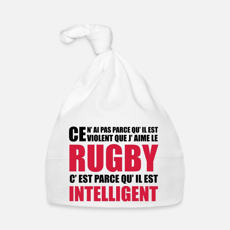 rugby - Bonnet bio Bébé - blanc