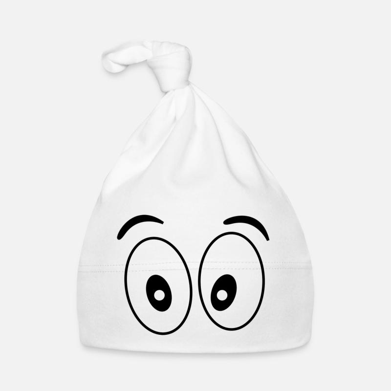 Yeux - Bonnet bio Bébé - blanc