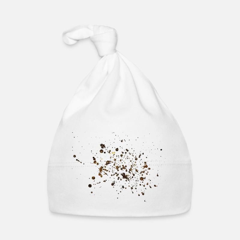 Blobs dorés - Bonnet bio Bébé - blanc