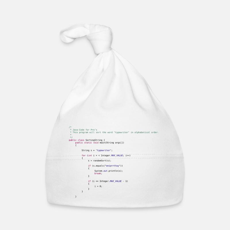 lustiger Java Code zum Sortieren Baby Bio-Mütze