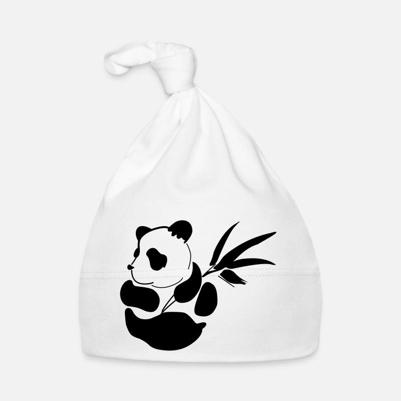 bébé panda - Bonnet bio Bébé - blanc