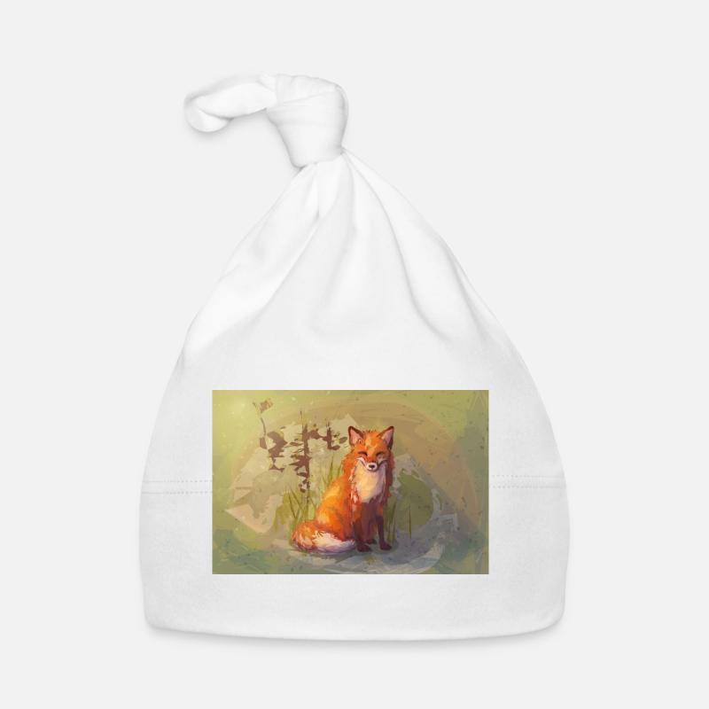 Autumn Fox Poster Organic Baby Cap