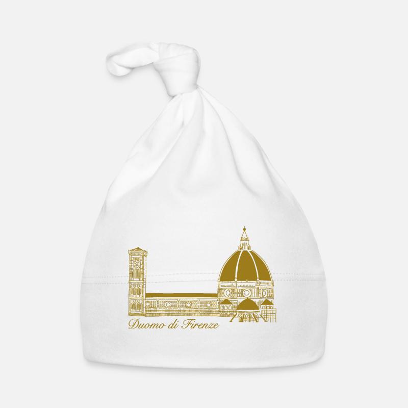 Florence Cathedral, hand-drawn Organic Baby Cap