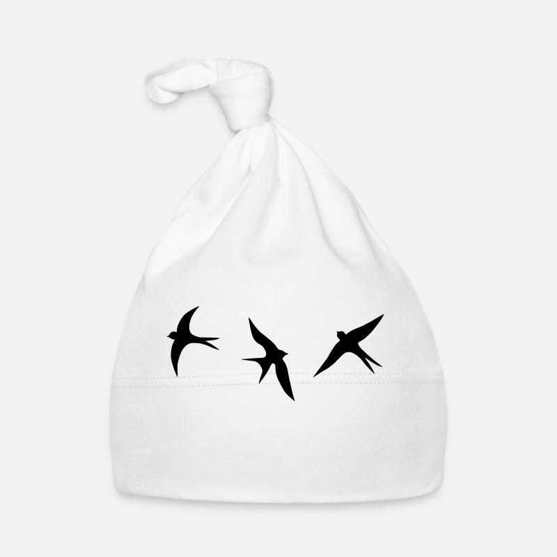 swallow - Organic Baby Cap - white