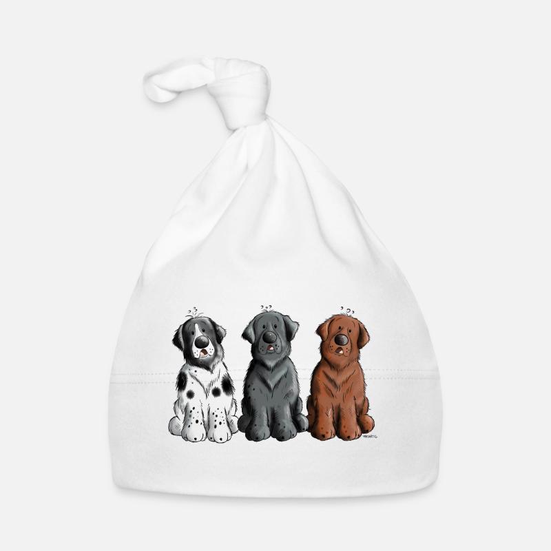 Three Newfoundland Dogs Organic Baby Cap