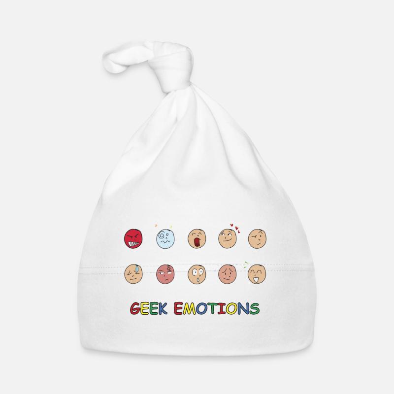 GEEK EMOTIONS - WEISSER TEXT Baby Bio-Mütze