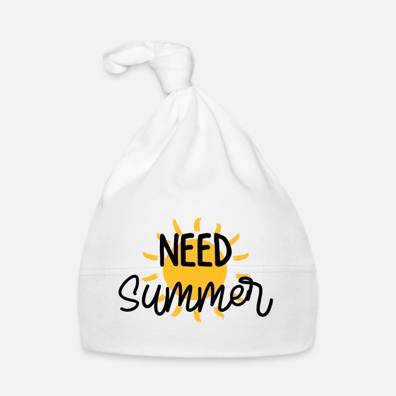 été / vacances / plage / soleil / mer - Bonnet bio Bébé - blanc