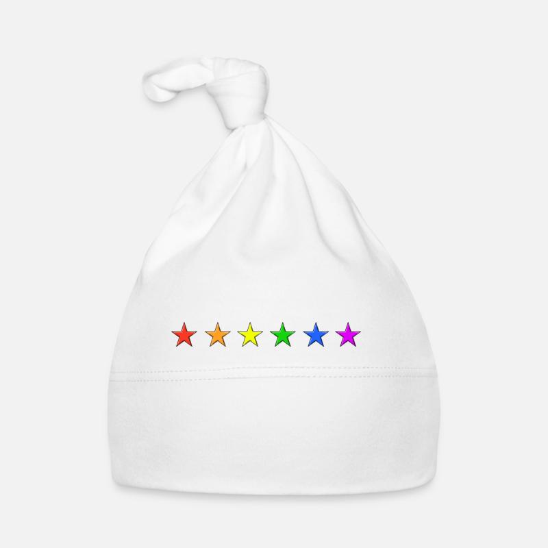 Sterne Regenbogen Farben Baby Bio-Mütze