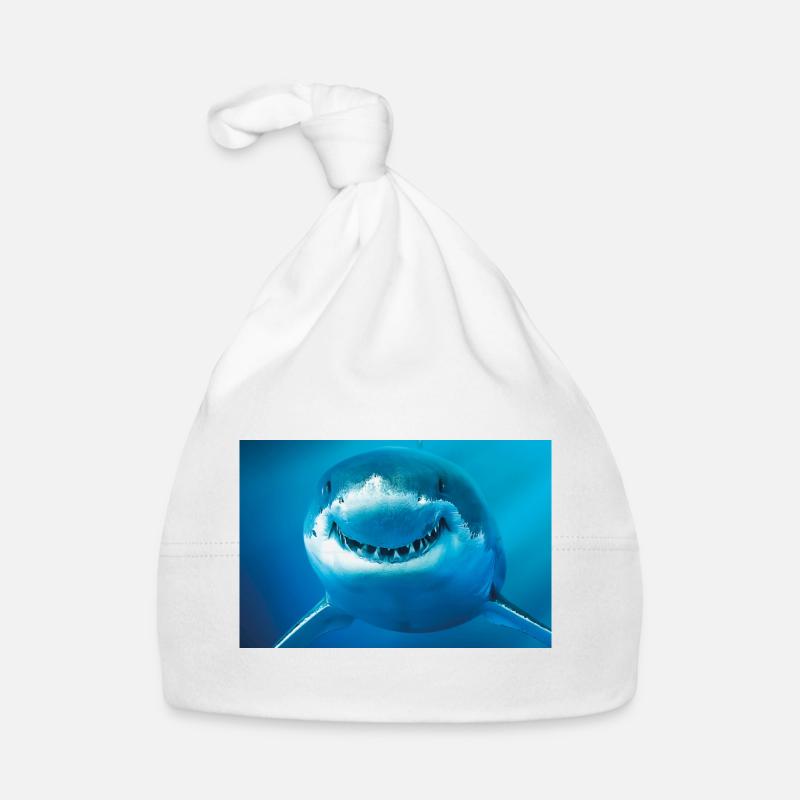 Requin souriant sous l’eau Bonnet bio Bébé