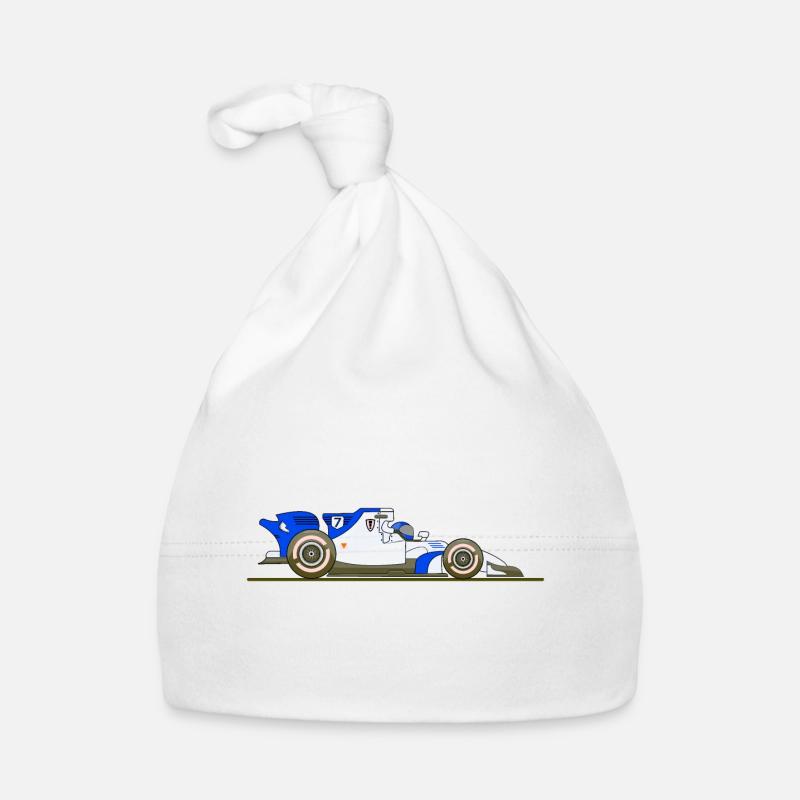 Voiture, course, voitures de course, Racing - Bonnet bio Bébé - blanc