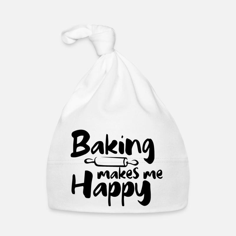 Baking makes me happy baker cake fun Organic Baby Cap