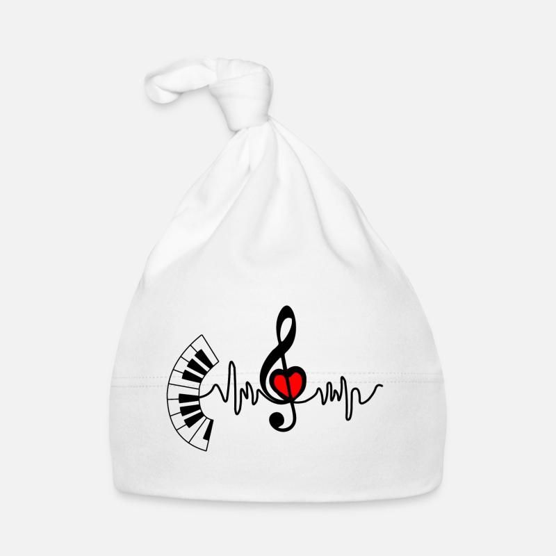 Piano Cardio Herzfrequenz und Herz in der Mitte Baby Bio-Mütze