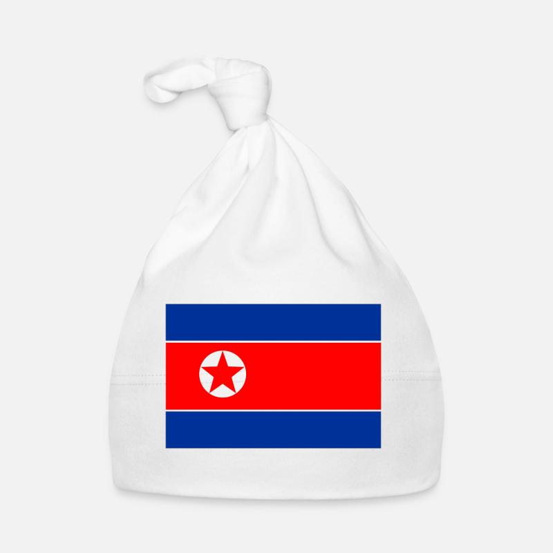 Drapeau du logo de la Corée du Nord Drapeau nord-coréen Bonnet bio Bébé
