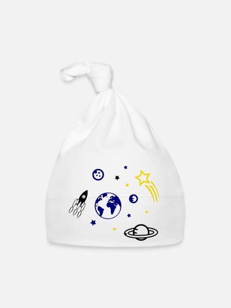 universe - Organic Baby Cap - white - Front