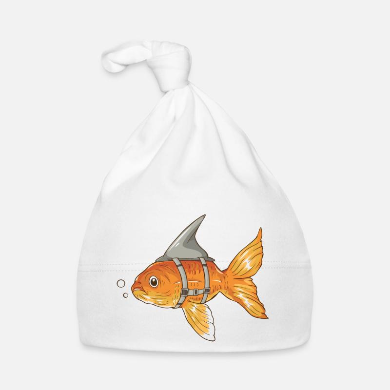 Drôle de poisson rouge avec aileron de requin attaché Bonnet bio Bébé