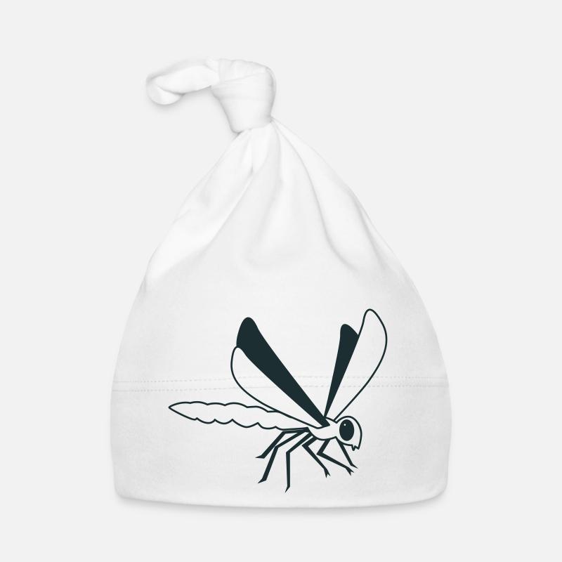Libellule sur l’aile en noir et blanc Bonnet bio Bébé