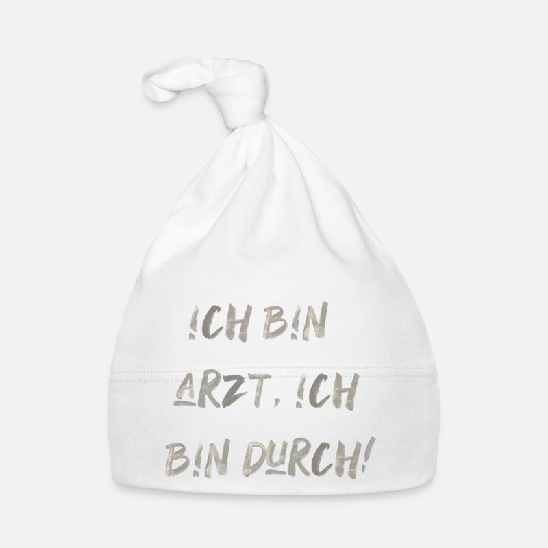 bin Arzt bin durch lustiger Spruch Beruf Schrift Baby Bio-Mütze