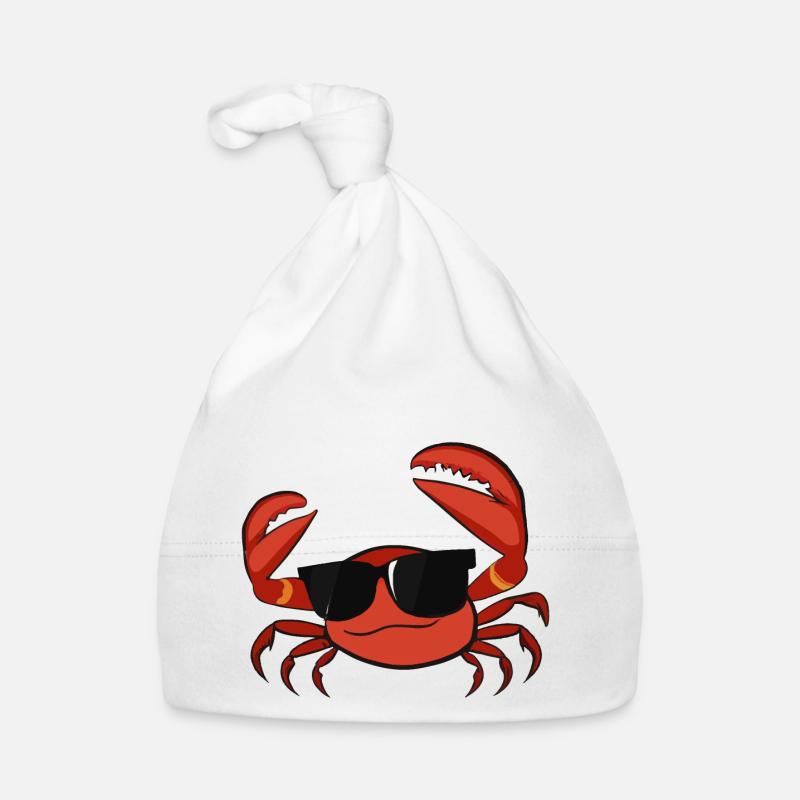 Crab crab with sunglasses Organic Baby Cap