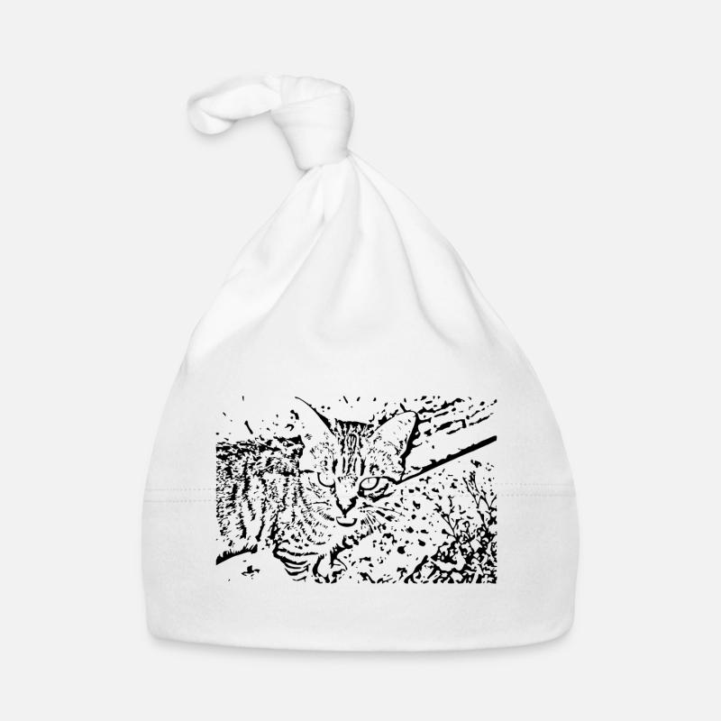 chat chaton noir mignon Bonnet bio Bébé
