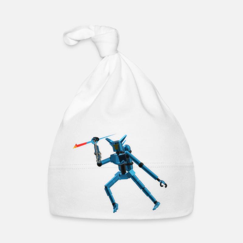 Robot paisible - Bonnet bio Bébé - blanc