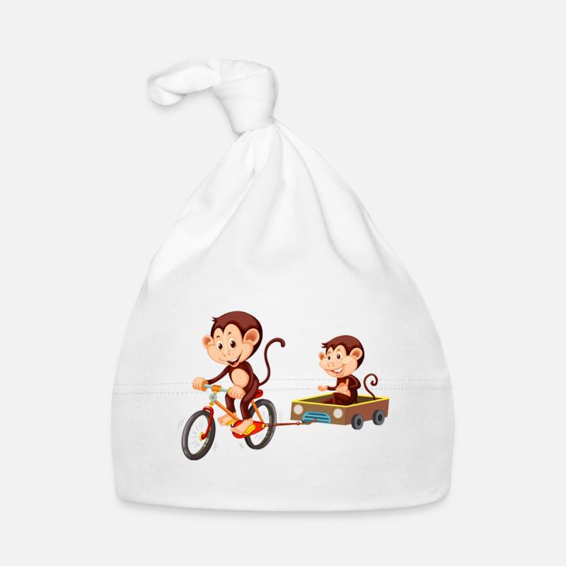 Funny cute monkey Organic Baby Cap