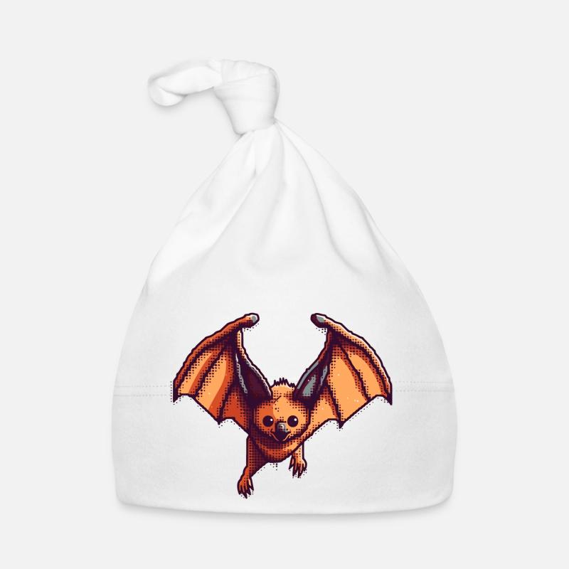 8 bits Flying Fox dans le pixel art rétro et vintage Bonnet bio Bébé